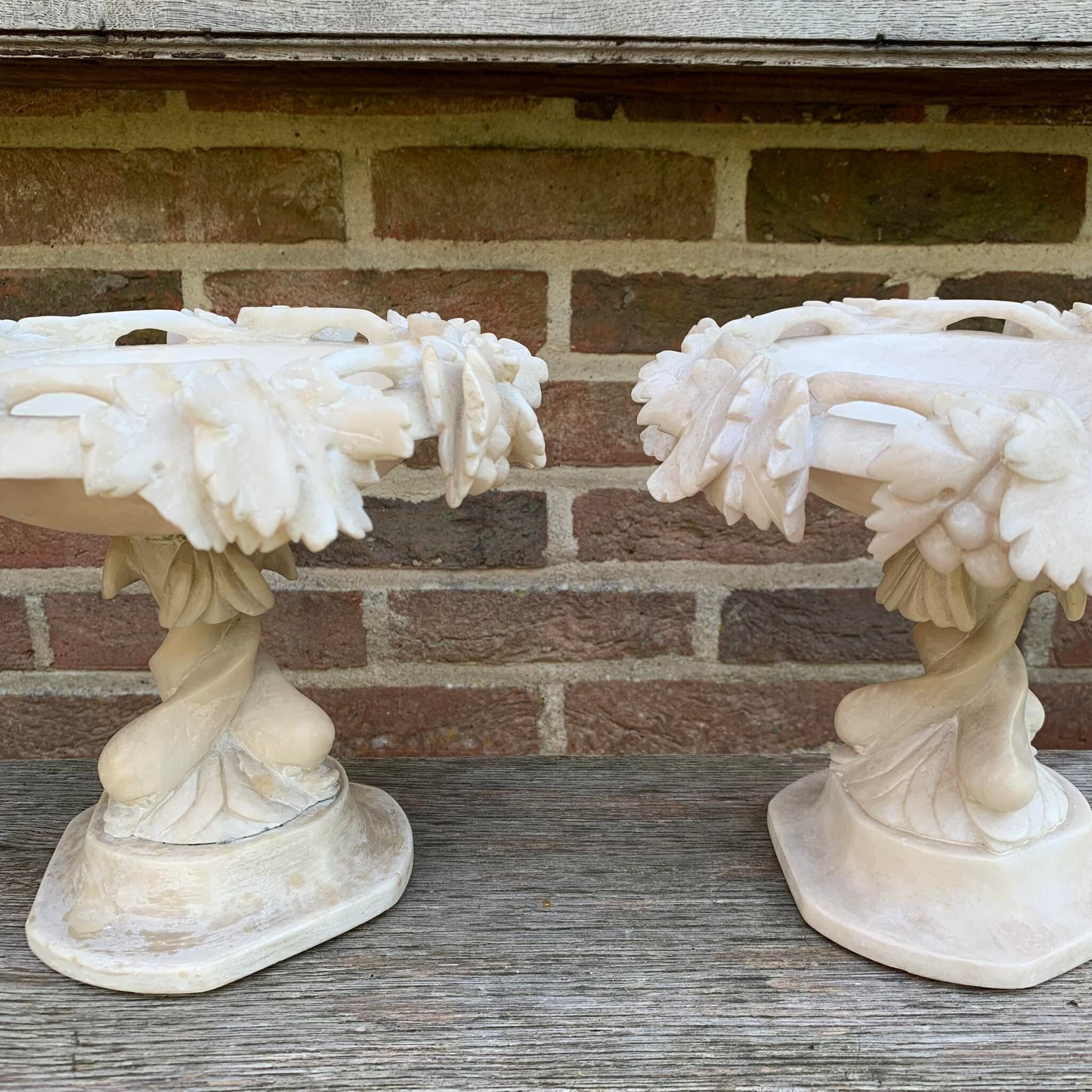 Pair of alabaster cups
