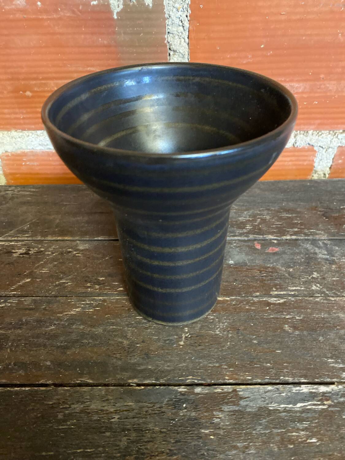 Vase CUBA Aza Selection Made In Germany Black Brown Ceramic Vintage