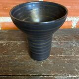 Vase CUBA Aza Selection Made In Germany Black Brown Ceramic Vintage