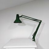 Lampe de bureau à bras oscillant vert réglable d’architecte, années 1970