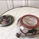 Vallauris sandstone pot hand-painted 60s