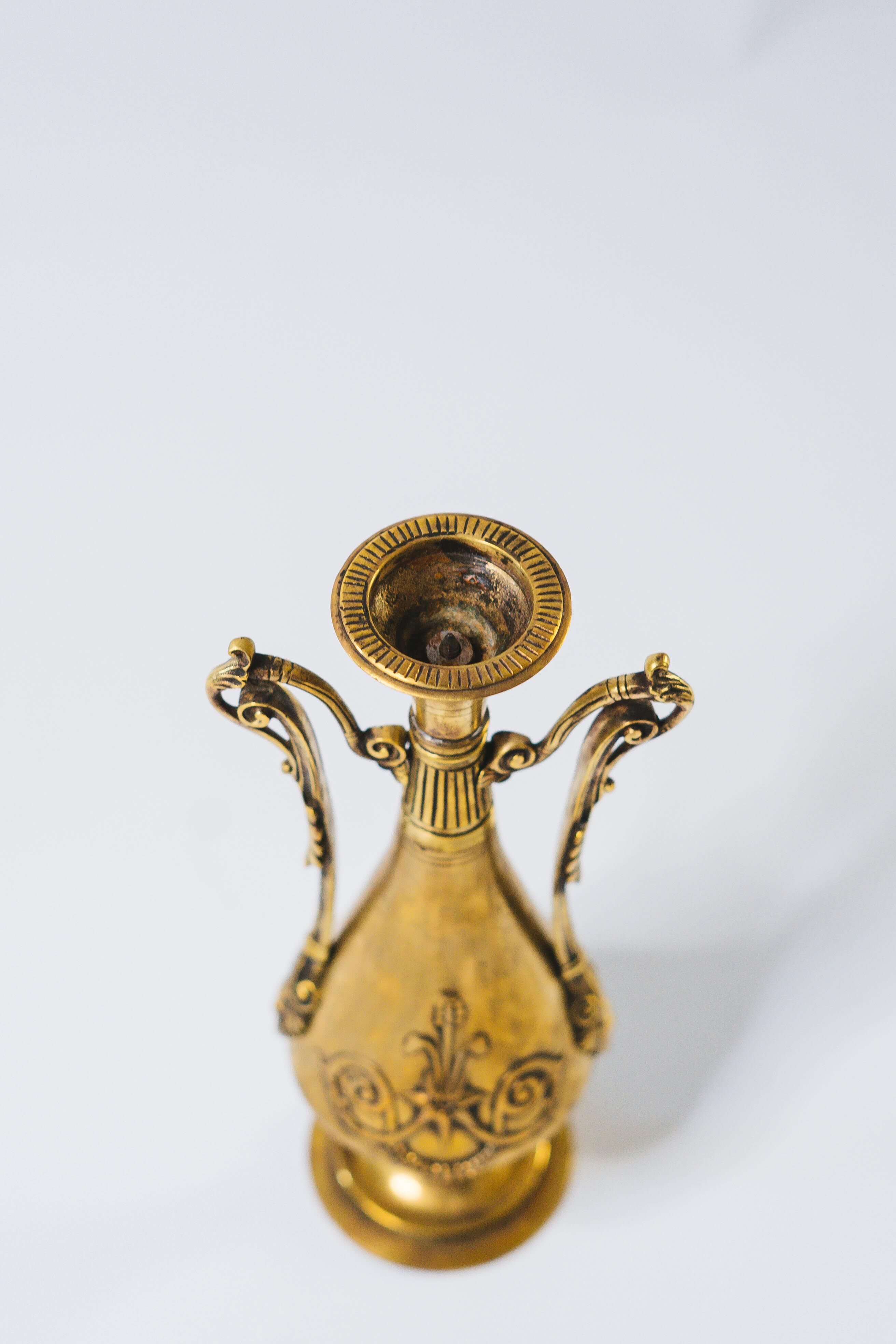 Old brass candle holder early xxth