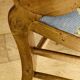 19th century St Empire armchair in pegged blond walnut with cross-stitched tapestries