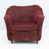 Pair of Gio Ponti Mid-Century Modern Velvet Armchairs for Casa e Giardino