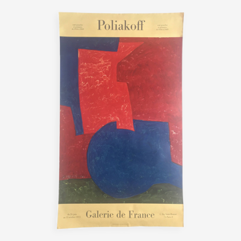 Serge poliakoff (after) galerie de france, 1973. original poster in colors on paper