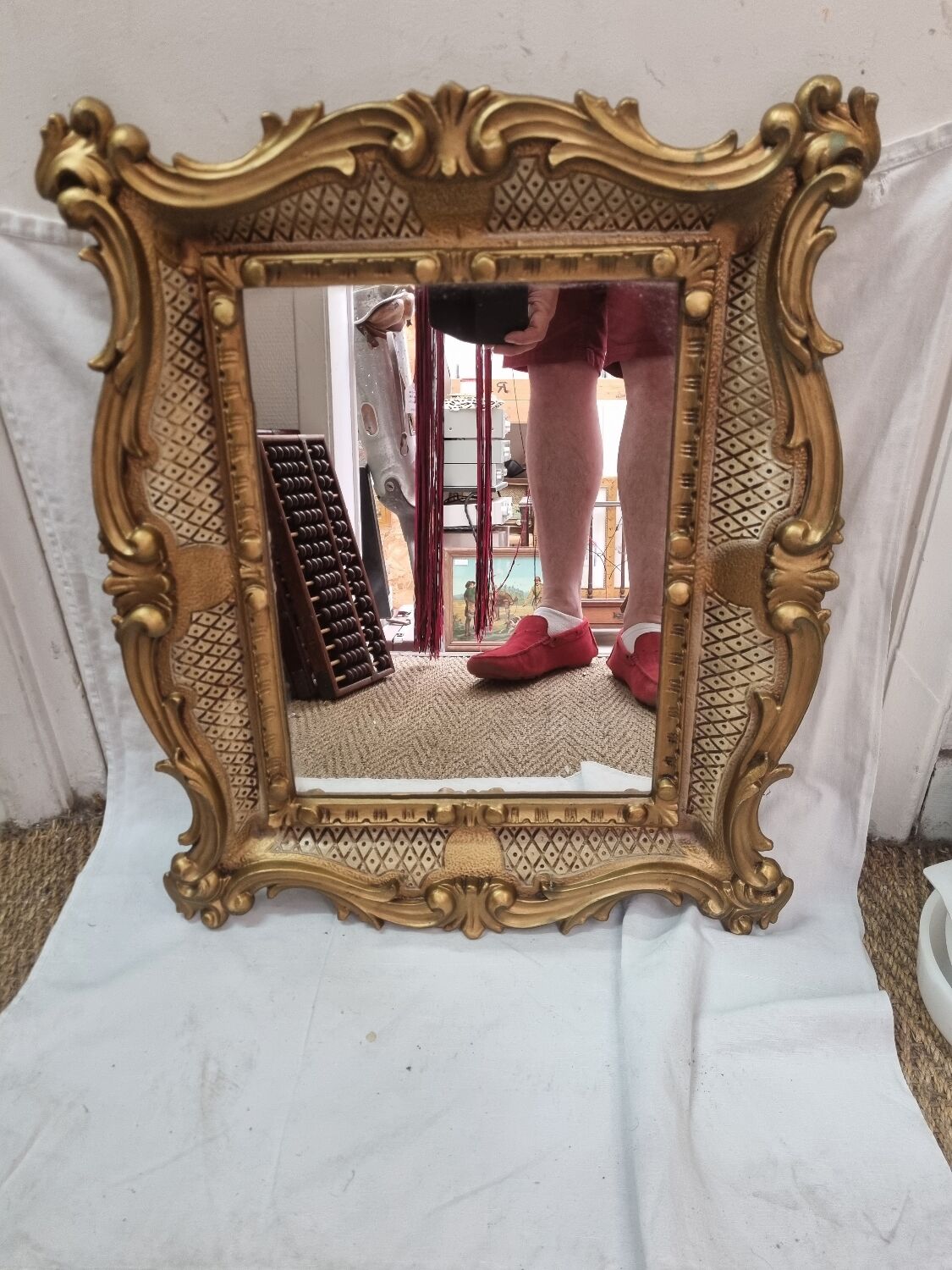 Gilded baroque mirror 60x50cm