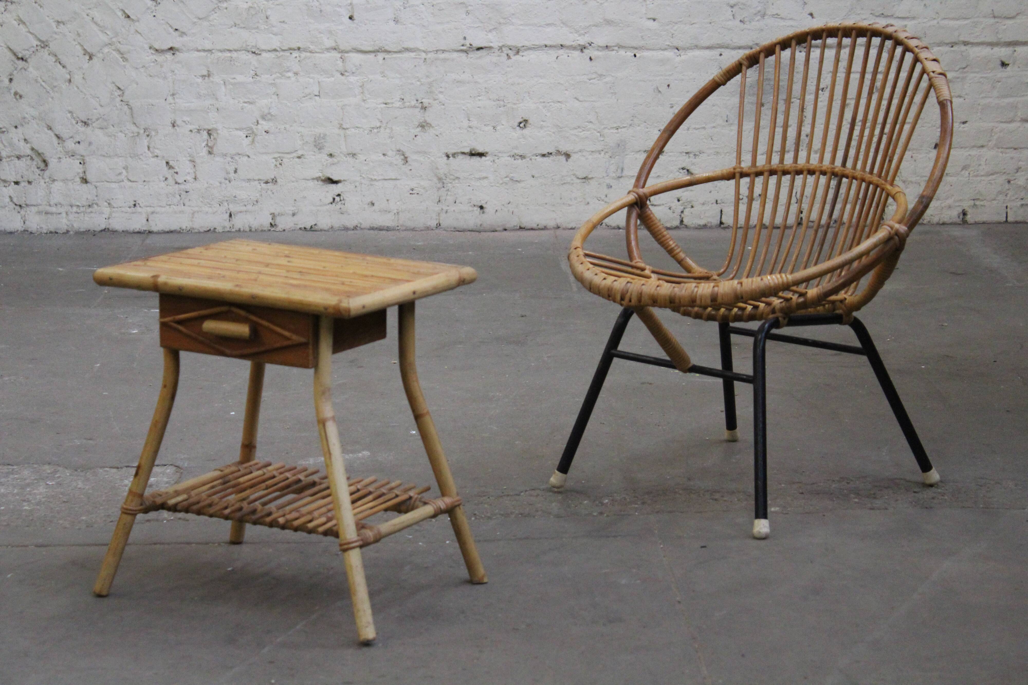 Chevet vintage enfant en rotin