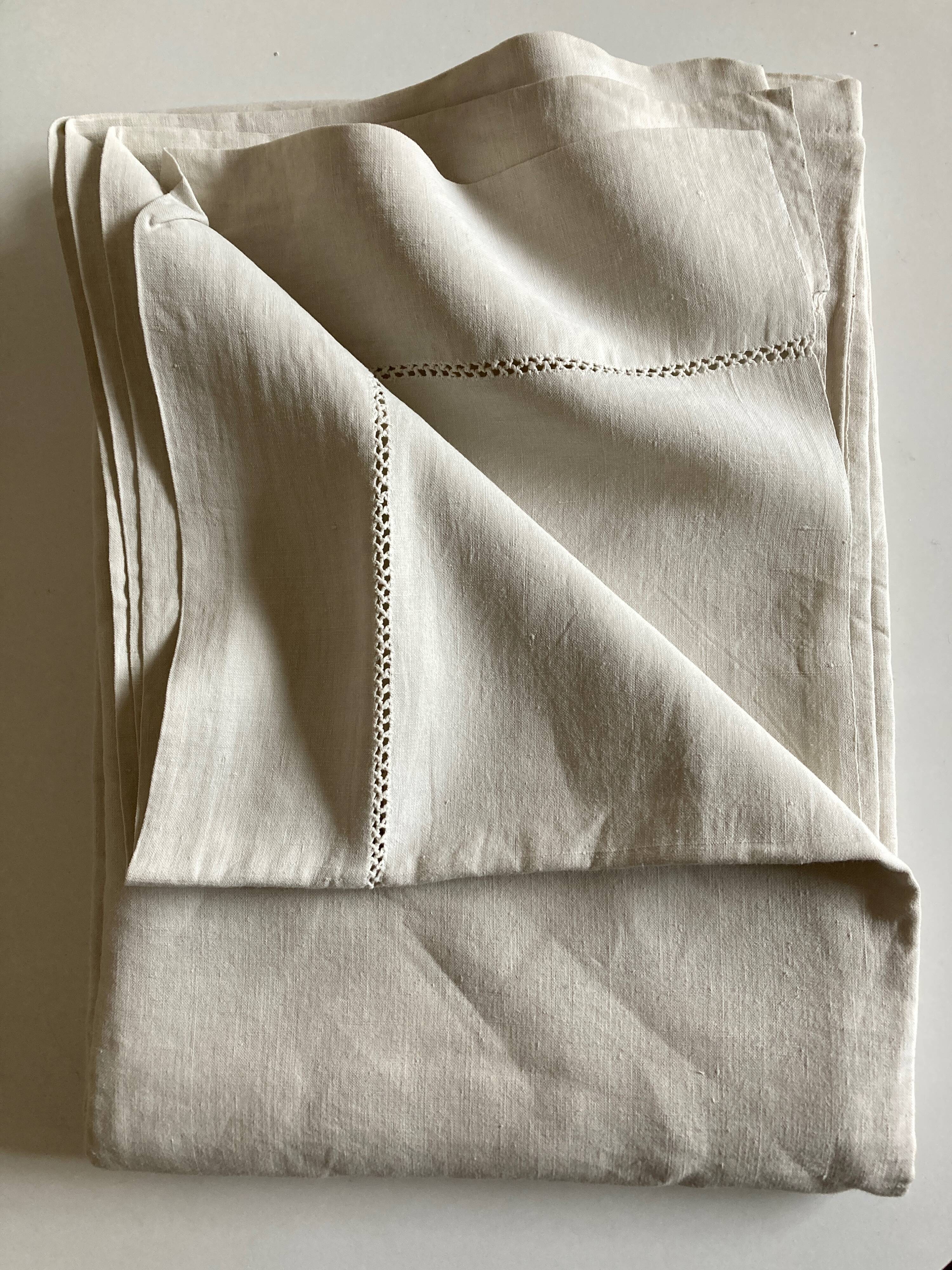 Country sheet linen canvas 19th without monogram L240cm