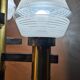 space age salon lamp, lumina UFO, 1970s to 80s chrome steel, rare model,