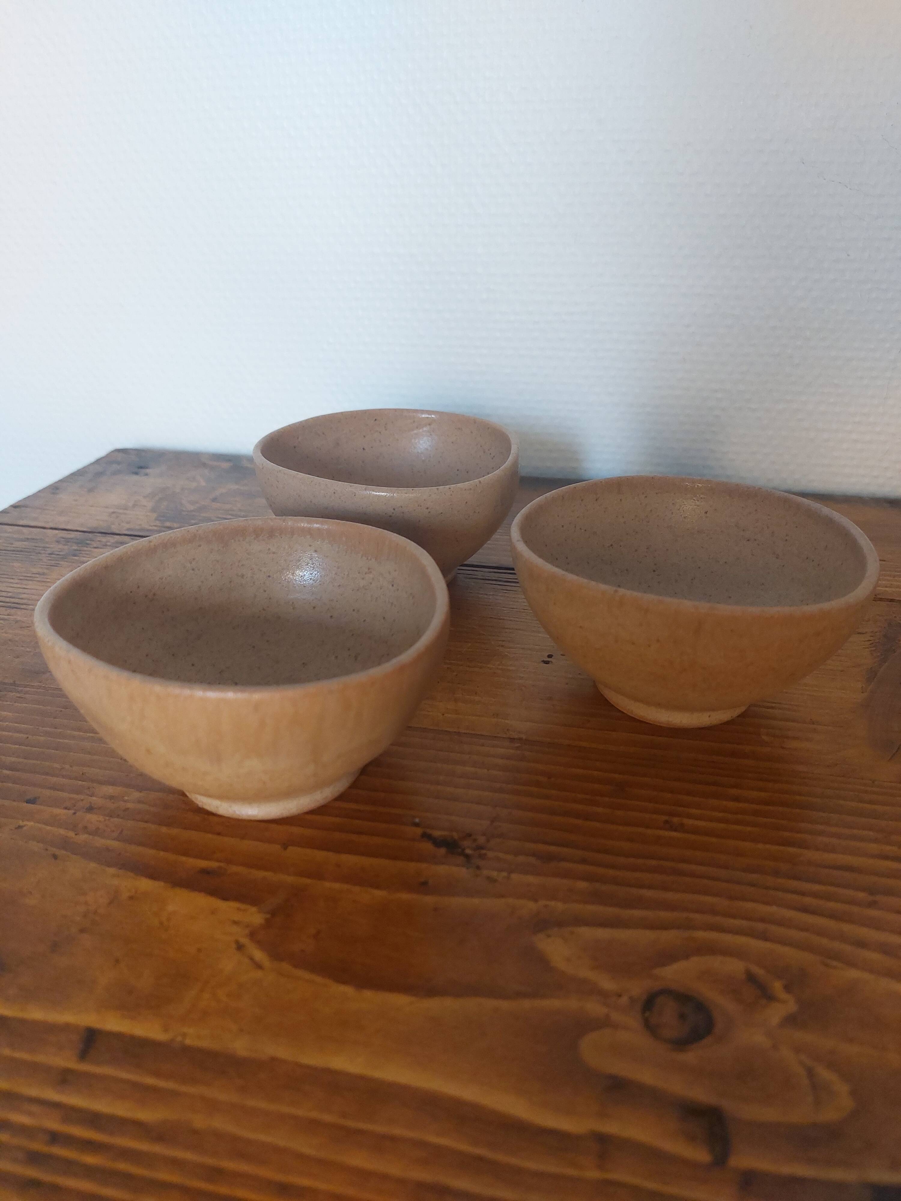 Lot de 3 petits bols en gres