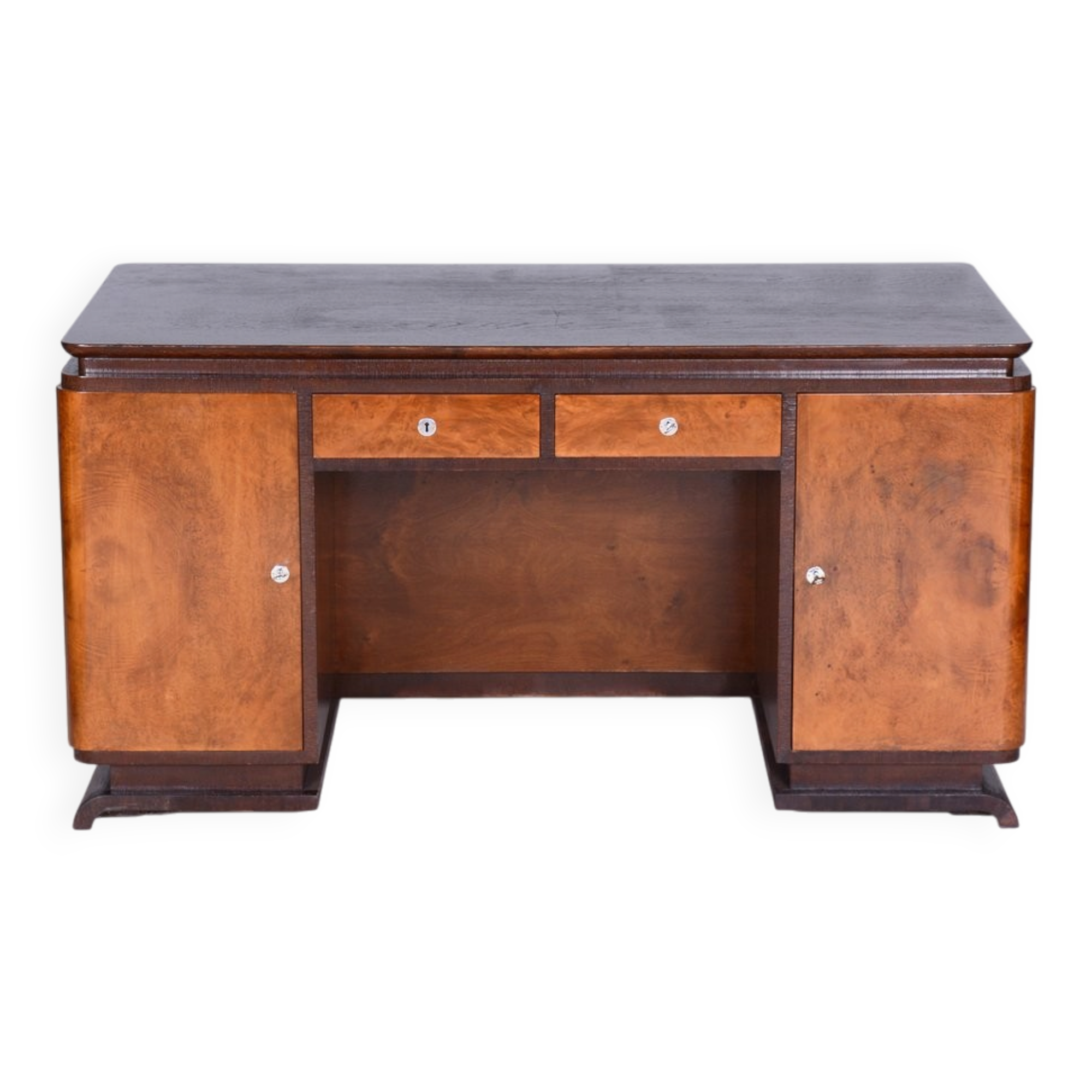 Art Deco Czechia Writing Table in Oak and Ash, 1930s