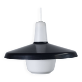 Danish steel and opal glass pendant lamp