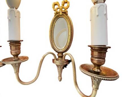 Pair of mirror wall lights in bronze - Maison Lucien Gau, Paris