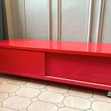 Lacquered red tv cabinet