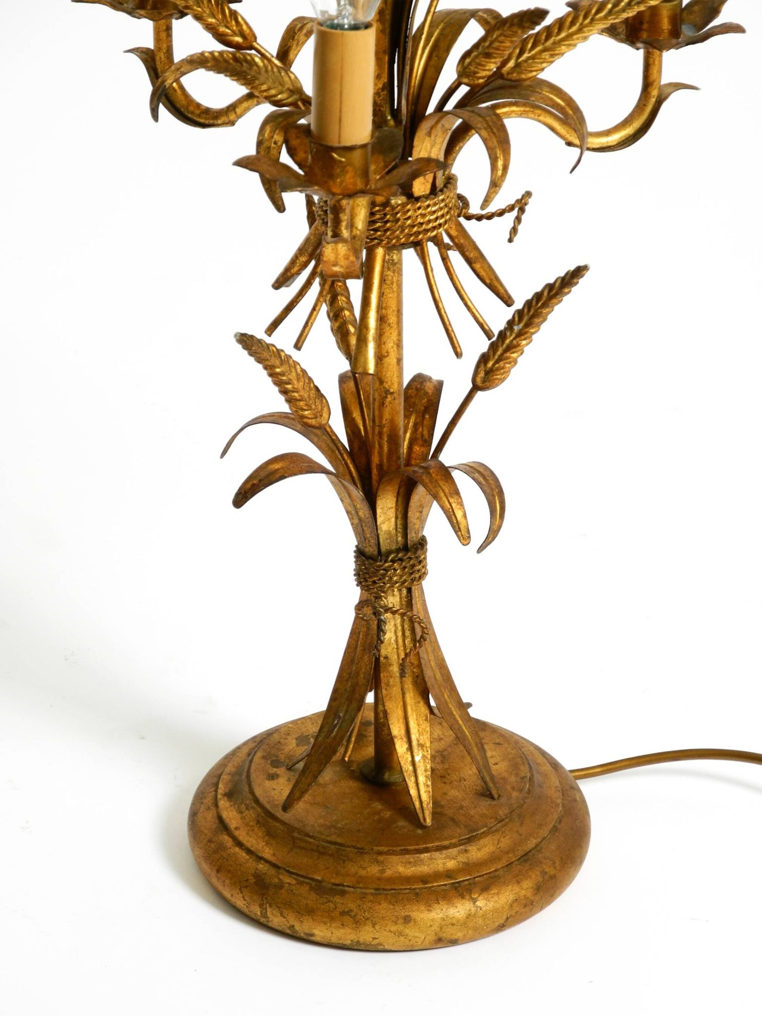 Original 1970s floral table lamp by Hans Kögl in the shape of a wheat sheaf