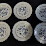 Flat plates series of six Lunéville decoration Aronde
