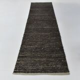 3x11 Vintage Dark Brown Super Soft Kilim Runner Rug, 94x345Cm