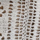 White two-seater crocheted bed top