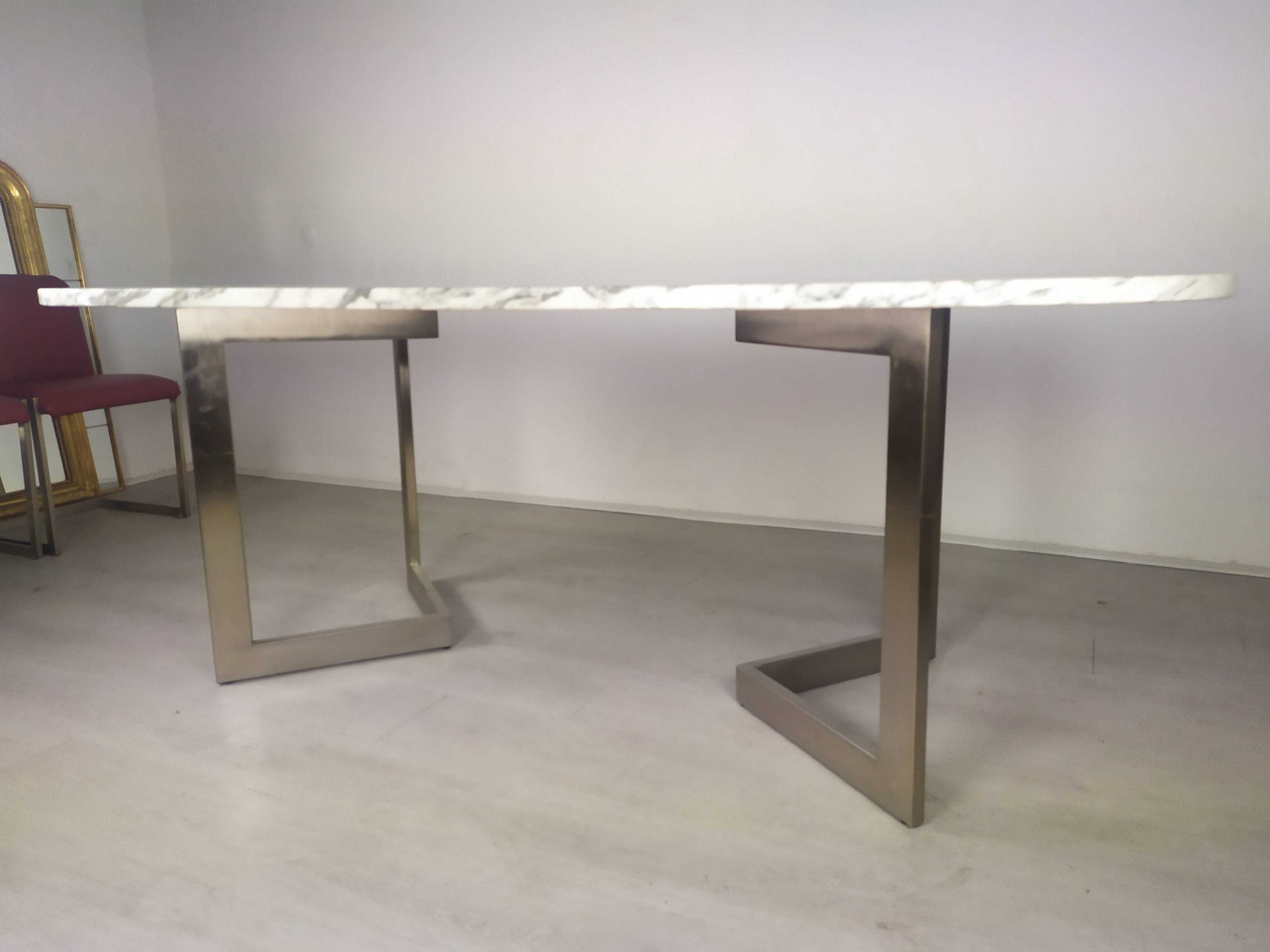 Table design marbre 6 chaises 1970