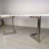Marble design table 6 chairs 1970