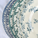 6 Mismatched Gien Iron Earth Dessert Plates