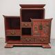 Antique bedside tables in lacquer with hand-painted decorations.