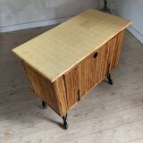 Vintage rattan bar buffet