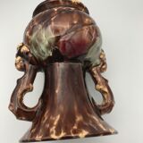 Old vase with polychrome enamelled ceramic coves with effect 21.5