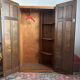 Small English oak wardrobe from the early 20th century with unusual proportions, a rarity.