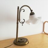 1960s brass and glass table lamp vintage