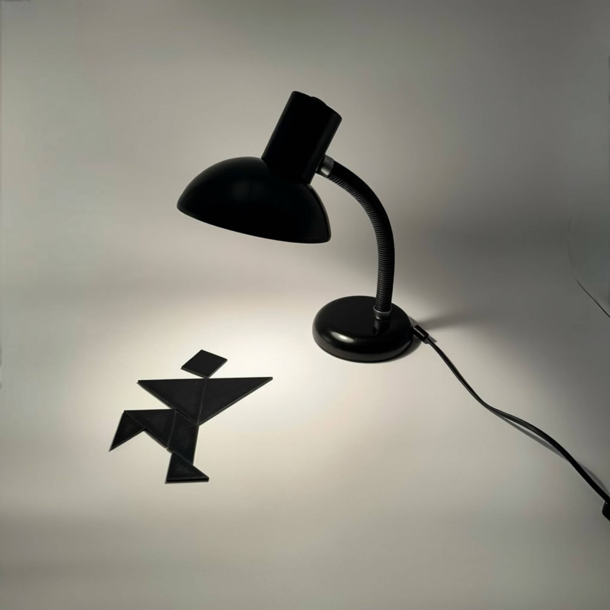 Black cocotte lamp Veb Narva 1970s