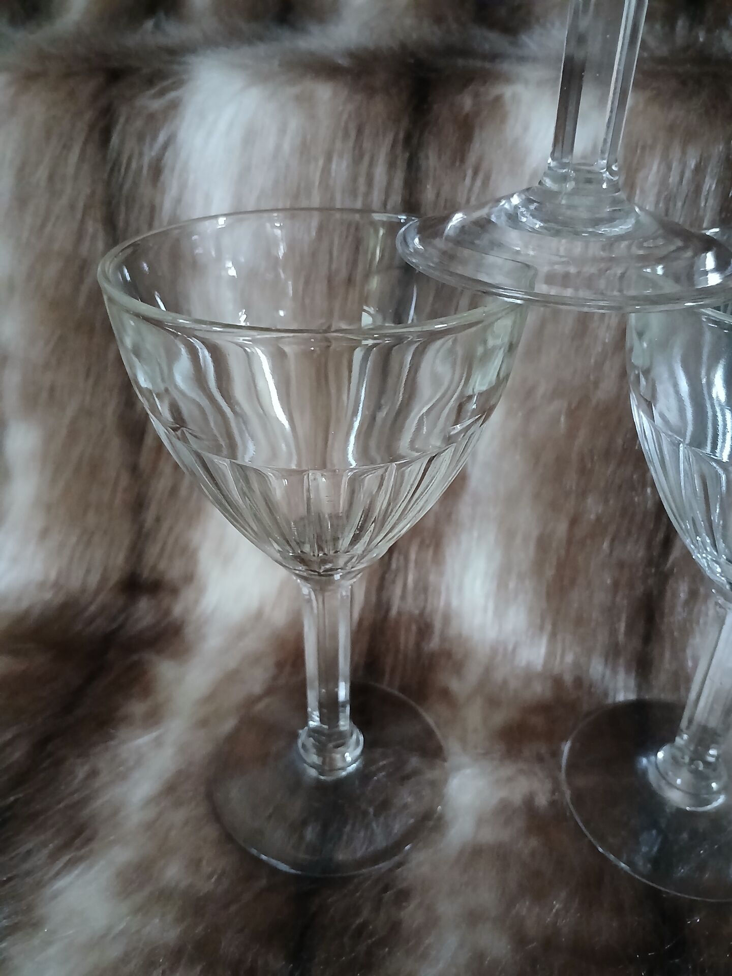 3 vintage stemmed glasses