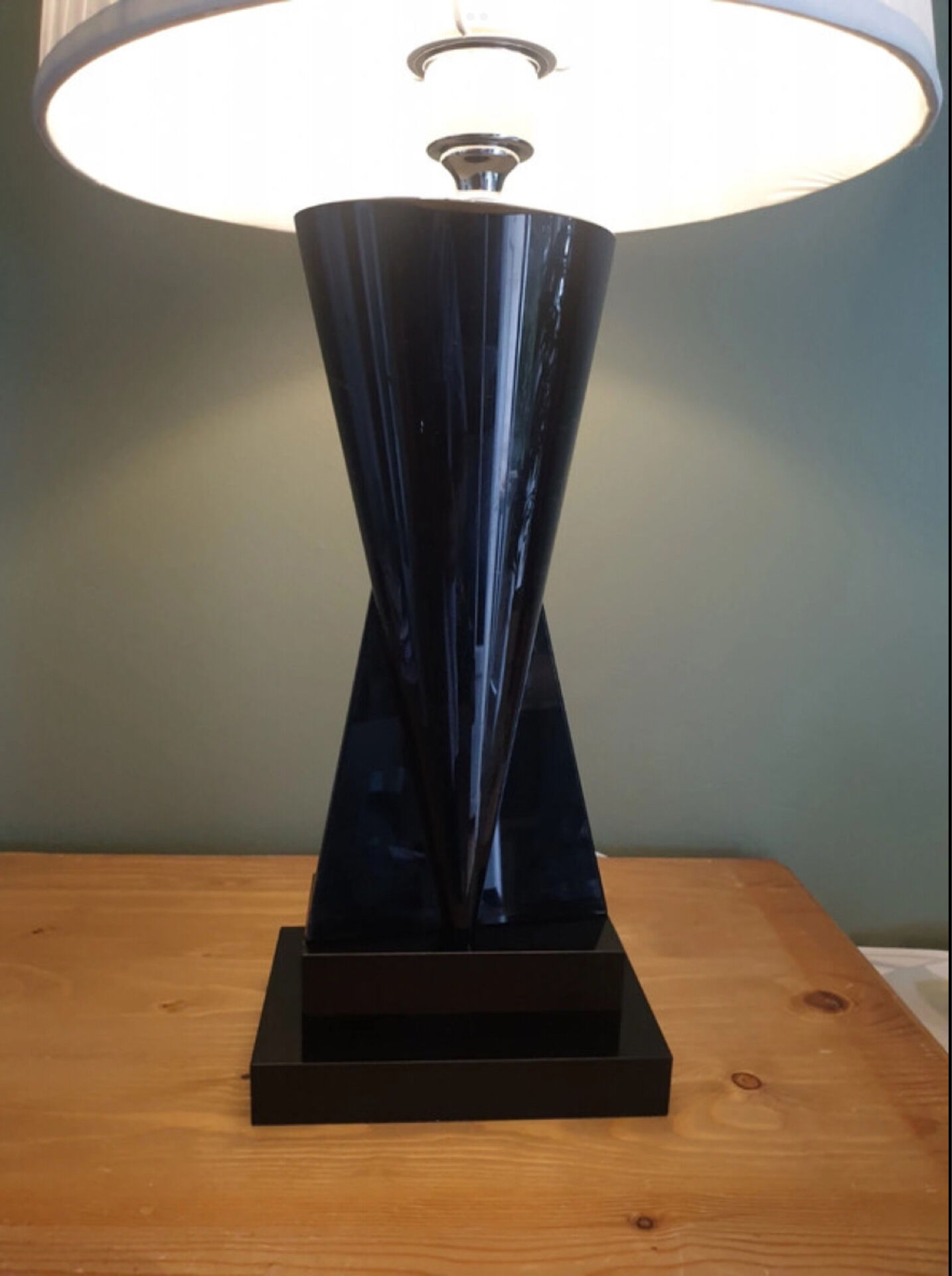 Lampe en cristal taillé noir – 64 cm – 7,6 kg