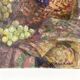 Nature morte à l'huile sur toile signée Gladkaya, peinture de fleurs et fruits années 60