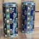 Old pair of Gien vases/enameled relief decoration