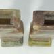 pair of small vases in hard stone carved Chinese China