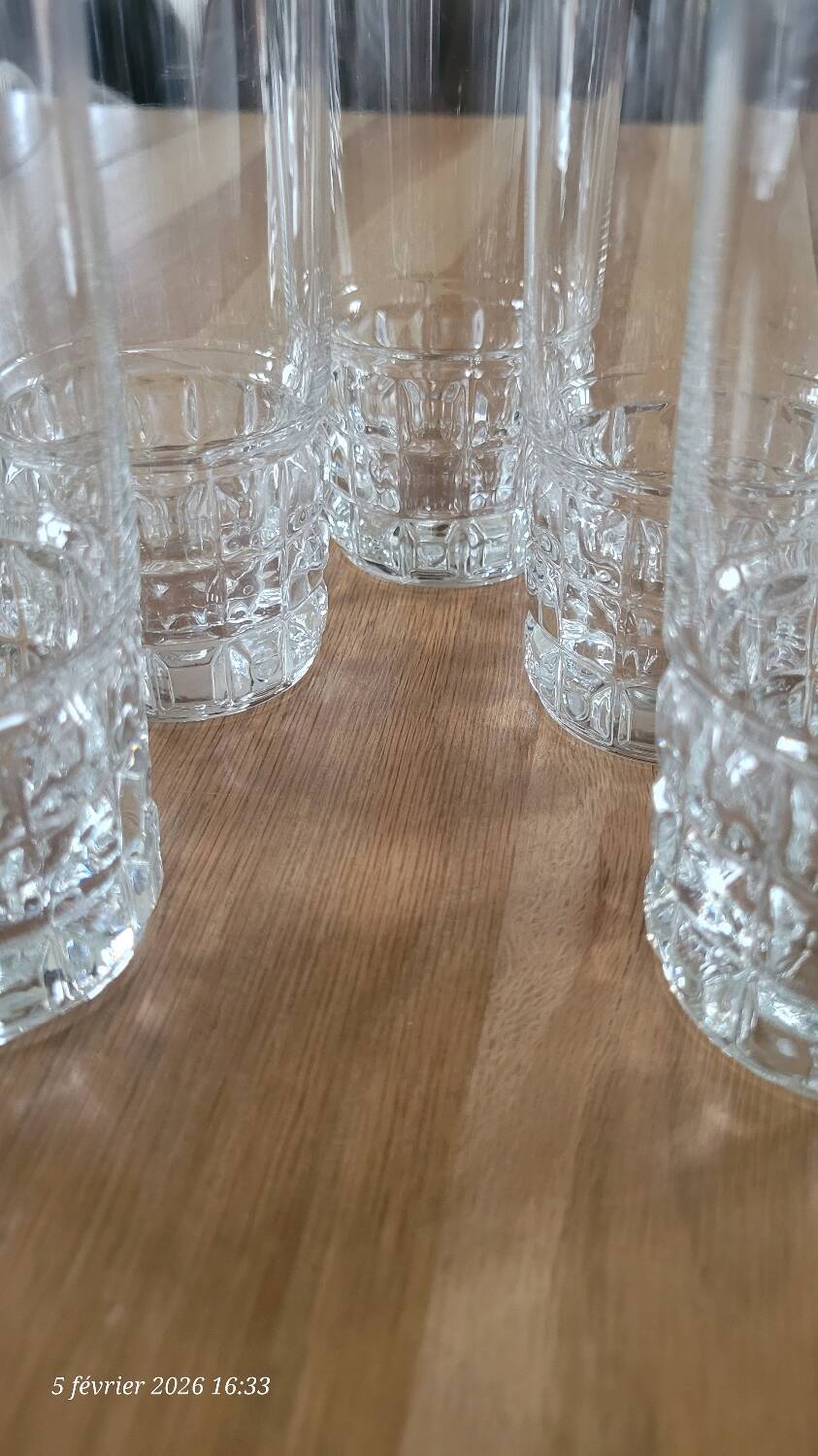 5 vintage BP Bormioli glasses