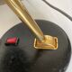 1960 black sheet metal and brass orientable lamp