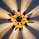 Italian ceiling light in gilded metal, floral design, 1960-70.