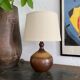 Lampe grès tourné vintage années 60