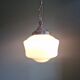 Art deco pendant lamp in white opaline, 1920s-30s