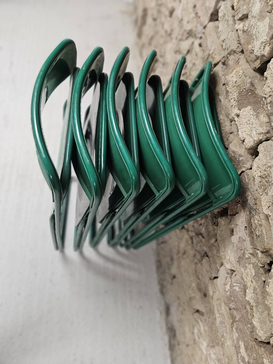 Lot de 6 chaises verte de terrasse pliables