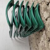 Set of 6 green folding patio chairs