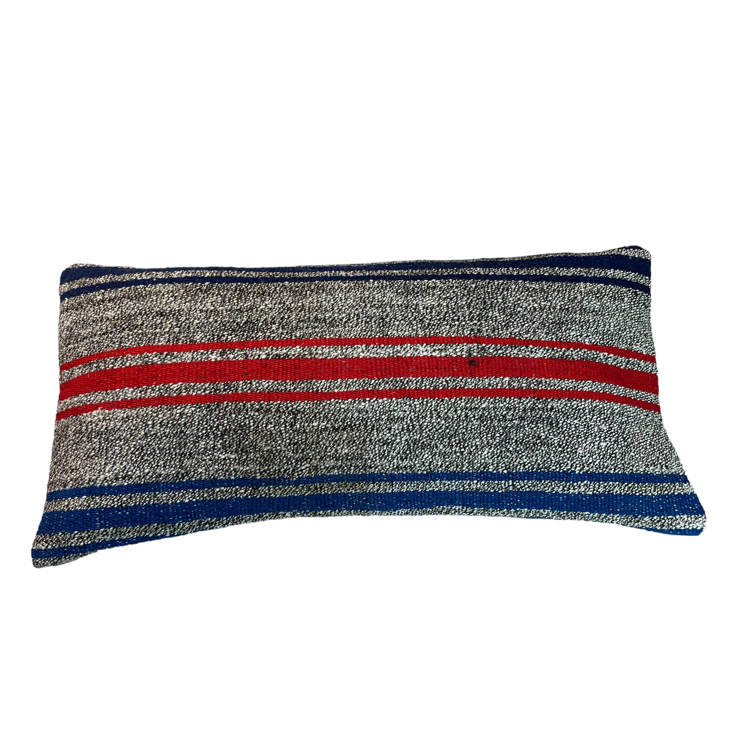 Vintage turkish kilim cushion cover , 30 x 60 cm