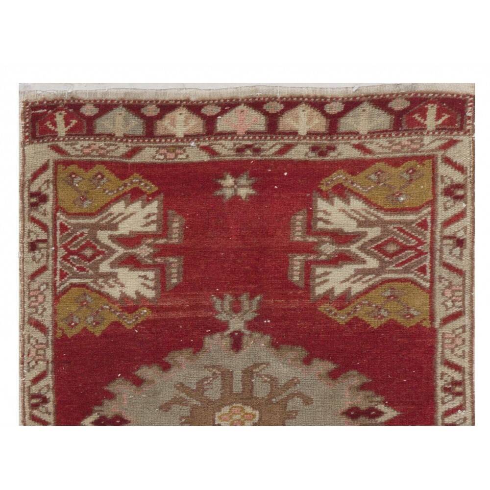 Hand-knotted Small Rug. Vintage Doormat. Turkish Seat Cover. Entryway Rug. Kitchen Mat. Bath Mat