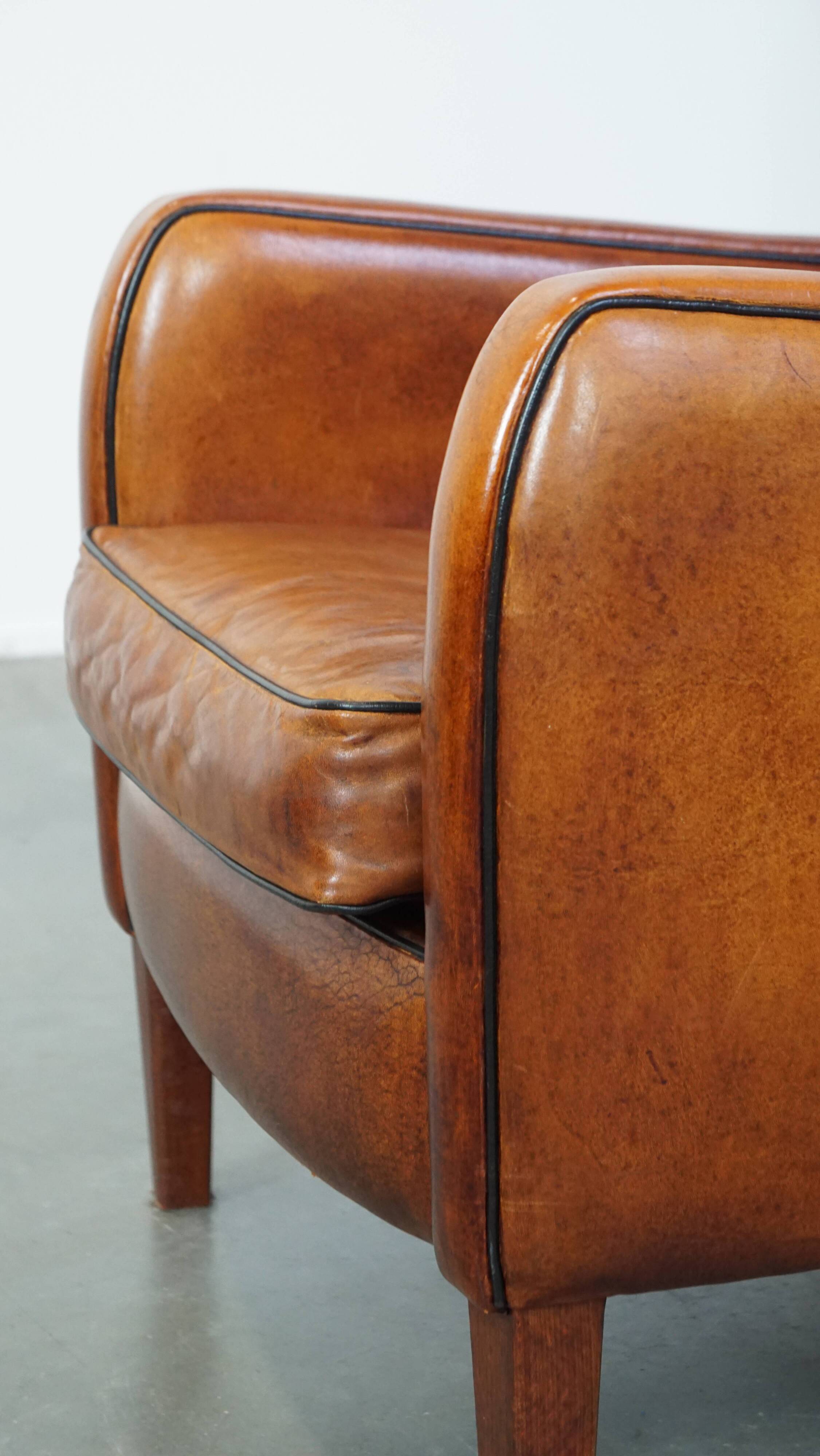 Armchair made of sheep leather
