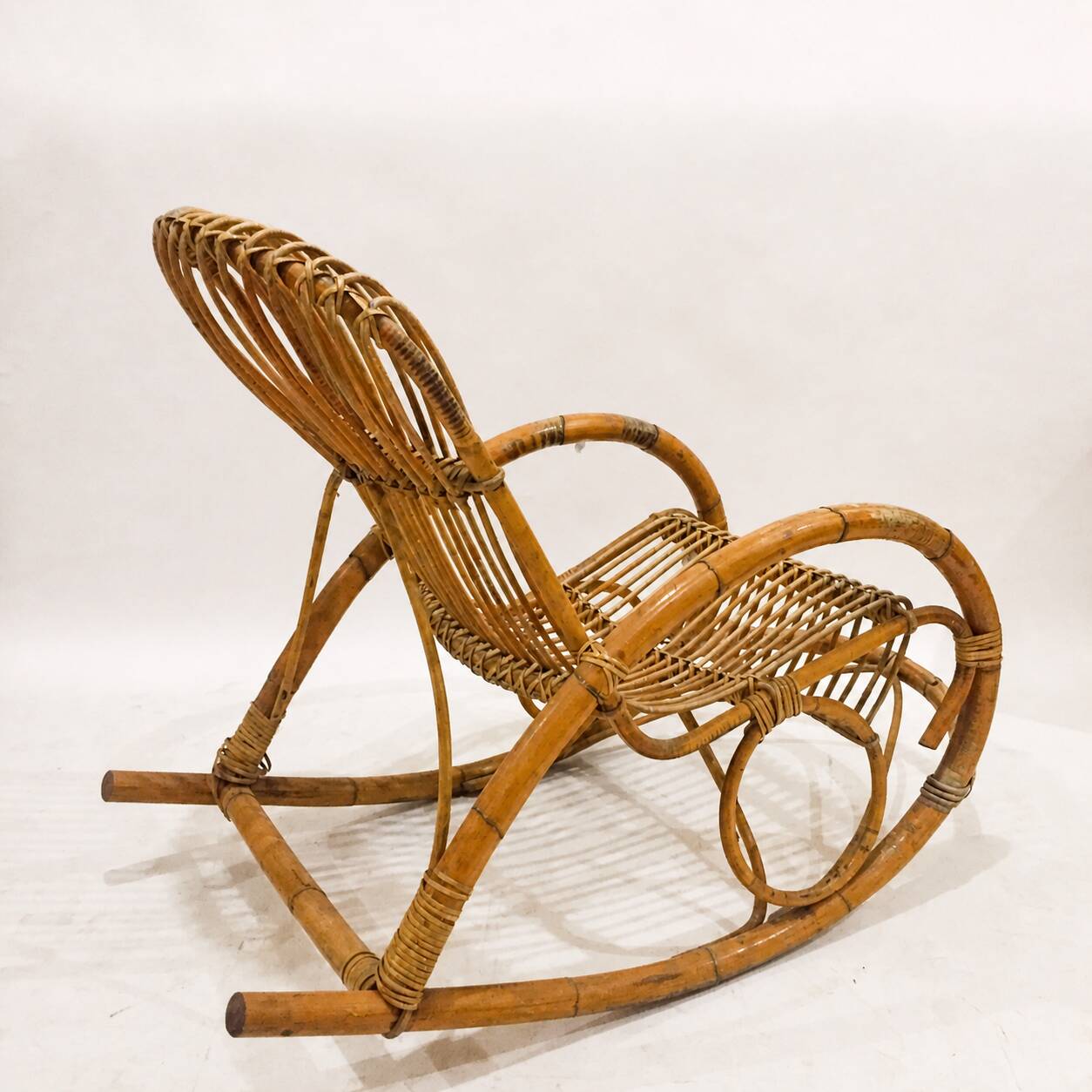 1960s rattan rocking chair