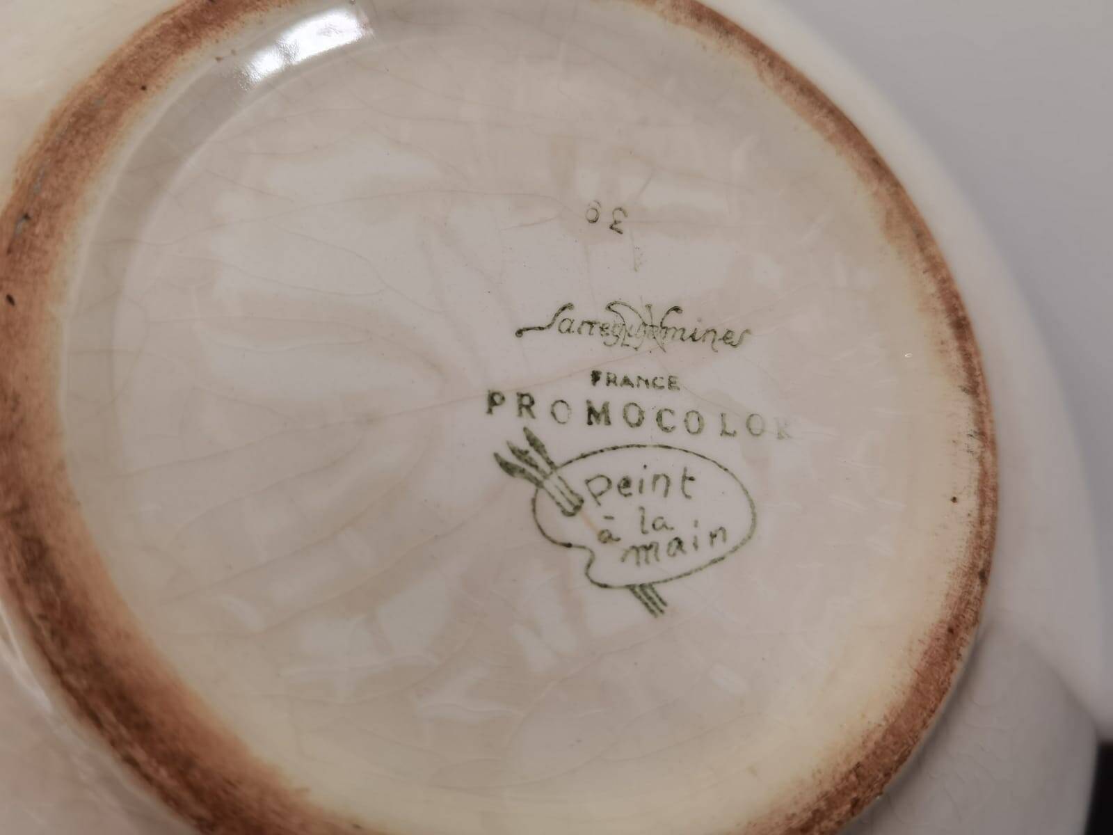 Sarreguemines promocolor France vintage hollow dish