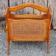 Magazine rack, wood and canework, vintage, 70s - 80s