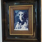 Limoges porcelain painting "cherubs celebrating the harvests" signed Marcel Chaufriasse